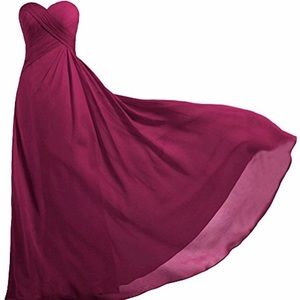 ANTS Women's Strapless Long Chiffon Gown